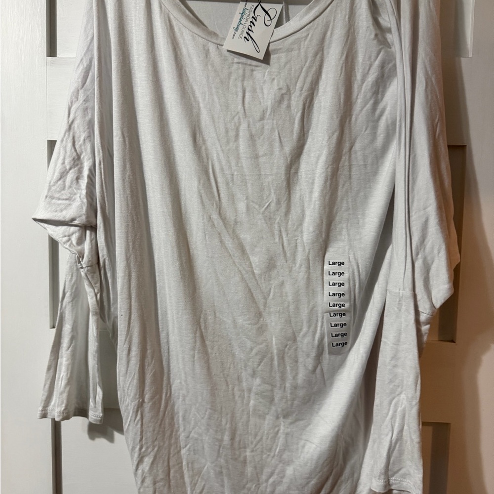 White Long Sleeve Dolman Tee